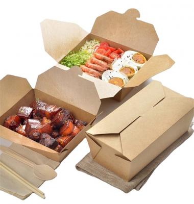 Grease Resistant Kraft Paper Food Carry Out Containers