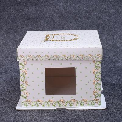Customized White Paper Birthday Cake Boxes