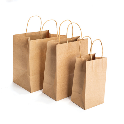 Gifts Kraft Paper Handbags With Paper Rope