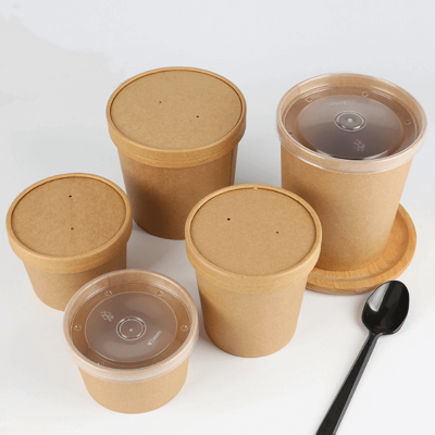 Disposable Soup Food Paper Bowls With Lids