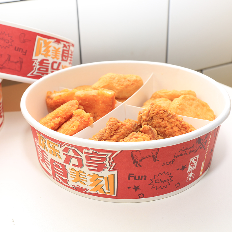 fried chicken wings paper bucket