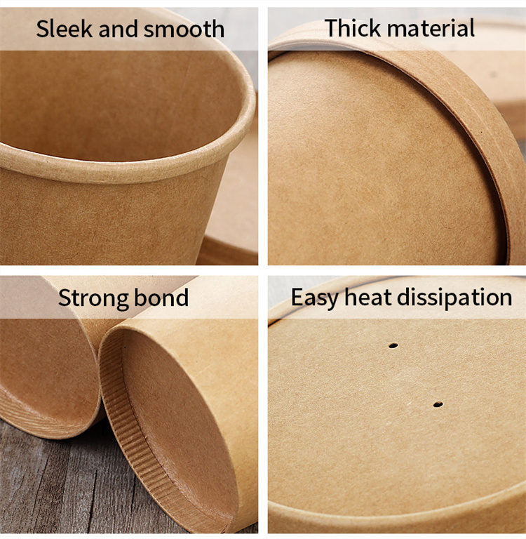 printed pla paper kraft paper salad bowl