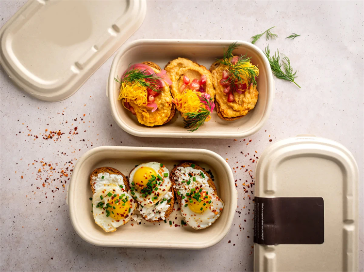 Clamshell-Bagasse-Öko-Lebensmittelverpackungsbehälter