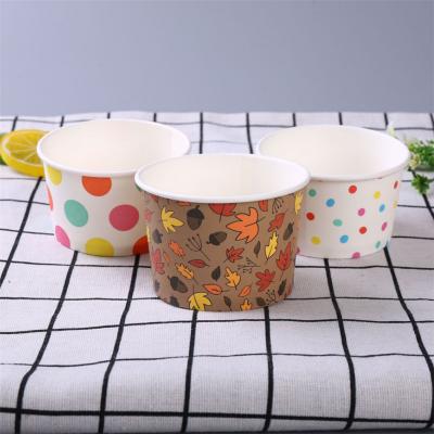 Disposable Double PE Ice Cream Paper Cups Wid Lid