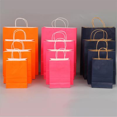 Customized Colorful Paper Takeout Bags with Twist Handles