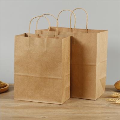 100% Recycled Brown Kraft Paper Shopping Bags with Twisted Handles