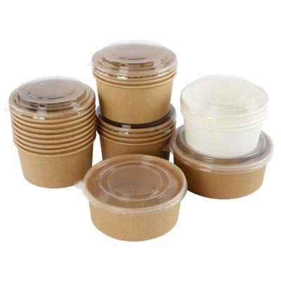 Kraft Paper Salad Bowl with Lid