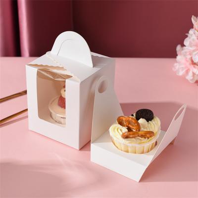 Custom White Cardboard Individual Muffin Packaging Boxes with Transparent Window