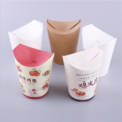 Disposable Foldable Butterfly Brown Kraft Paper French Fries Cup Containers for Chicken Nugget and Popcorn Chicken