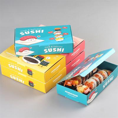 Customized Size and Logo Printed Disposable Square Paper Sushi Box and Containers