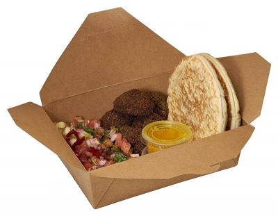 Take Out Fast Food Packaging Kraft Paper Lunch Boxes