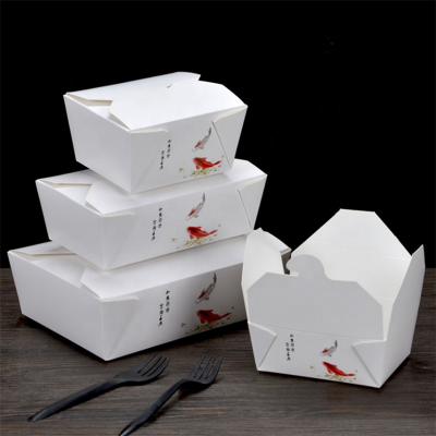 Packaging Take Out Fast Food White Paper Boxes