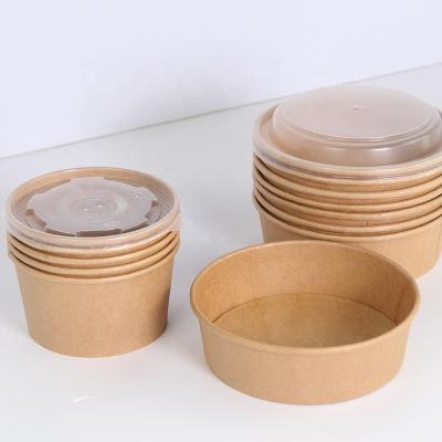 100% Eco-friendly Take-out Disposable Kraft Soup Paper Bowls