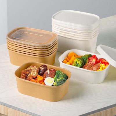 Rectangle Takeaway Bowl Kraft Paper Food Container Salad Bowls