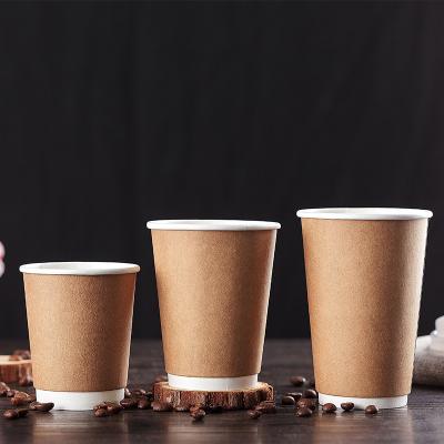 Disposable Logo Printing Double Paper Coffee Cup With Lids
