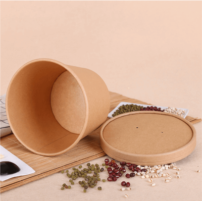 Large Disposable Kraft Paper Bowls With Lids