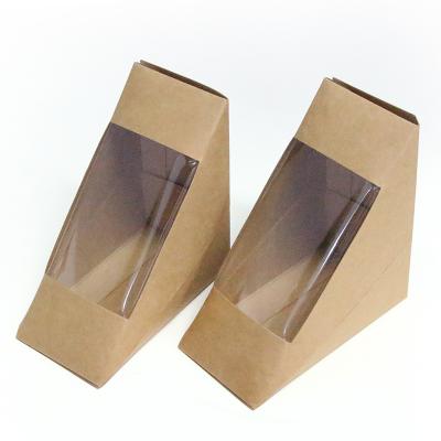 Craft Paper Sandwich Boxes with Window Custom Logo