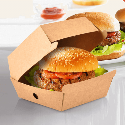 Disposable Creative Kraft Paper Burger Box Packaging