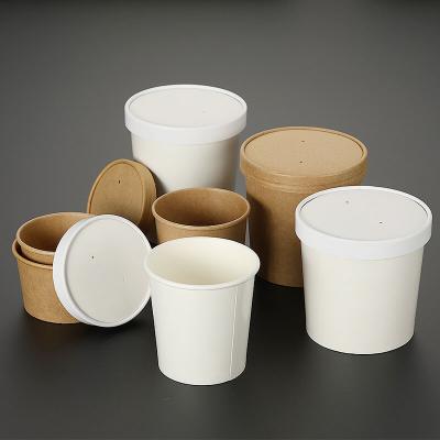 Kraft Paper Bucket Disposable Round Takeout Soup Bowl