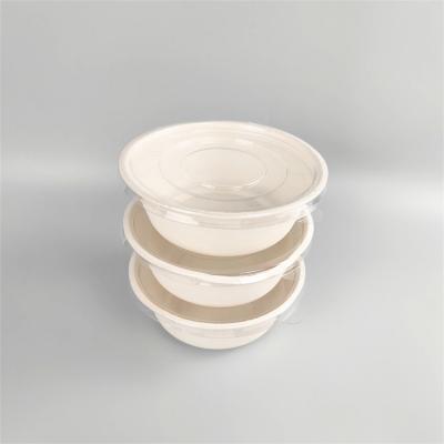 Disposable Sugar Cane Sugarcane Bagasse Salad Bowl with Clear Lid