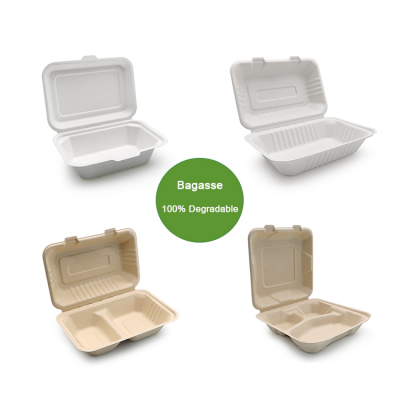 bagasse paper pulp food lunch box for restaurant