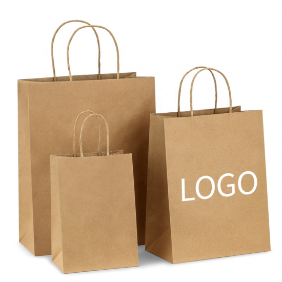 Kraft paper bag with rope handle