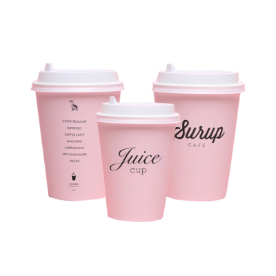 Disposable Customized Logo Kraft Paper Cup with Lids