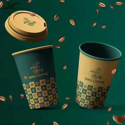 Customized Design Paper Cups Disposable Ripple Coffee Cups