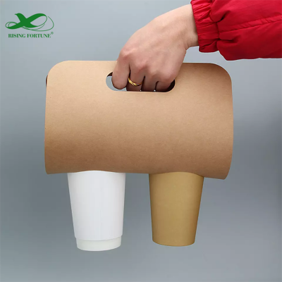 Disposable 1/2 Cups Carrier Cardboard Paper Cup Holders With Custom