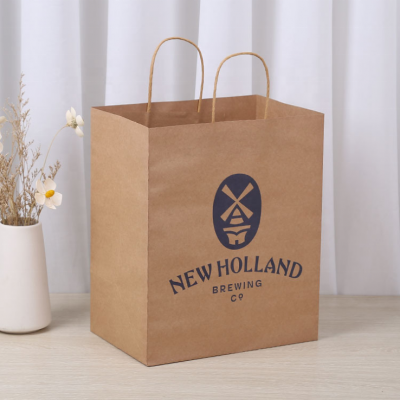 Custom Logo Kraft Paper Bag with Handle