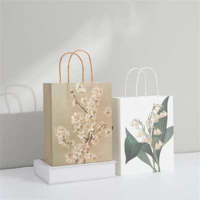 Wholesale Custom Logo White Ktaft Paper Shopping Bag