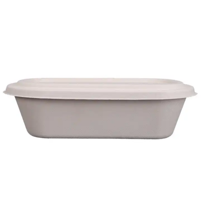 Bagasse Tableware Sugarcane Bagasse Pulp Square Bowl With Lid